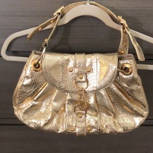 Rafe gold snakeskin pattern leather shoulder bag